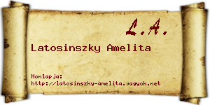 Latosinszky Amelita névjegykártya